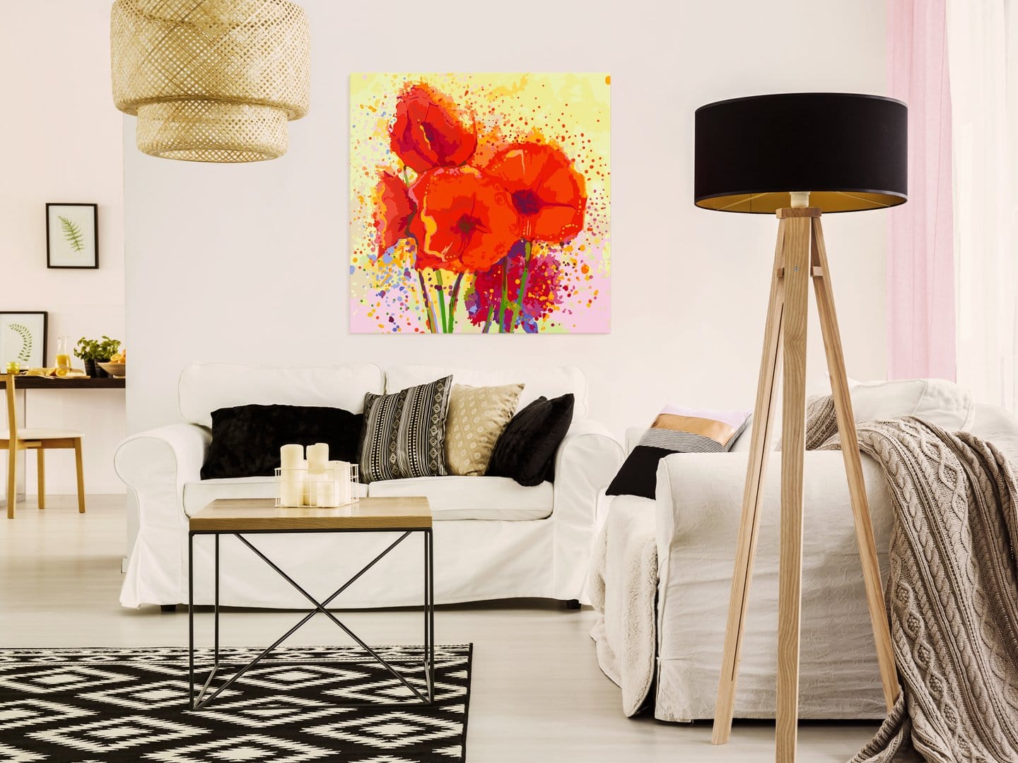 Glezna izkrāso pēc cipariem - Poppies (modern) 60x60 cm Artgeist