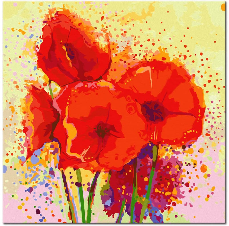 Glezna izkrāso pēc cipariem - Poppies (modern) 60x60 cm Artgeist