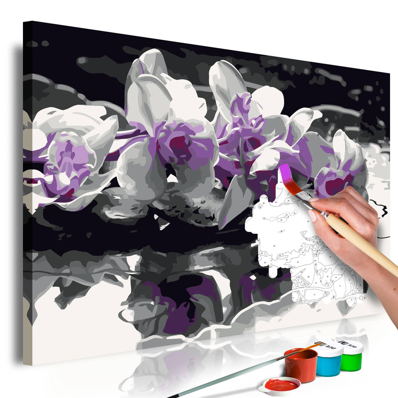 Glezna izkrāso pēc cipariem - Purple Orchid 60x40 cm Artgeist