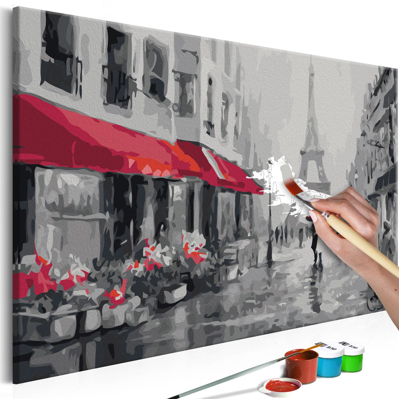 Glezna izkrāso pēc cipariem - Rainy Paris 60x40 cm Artgeist