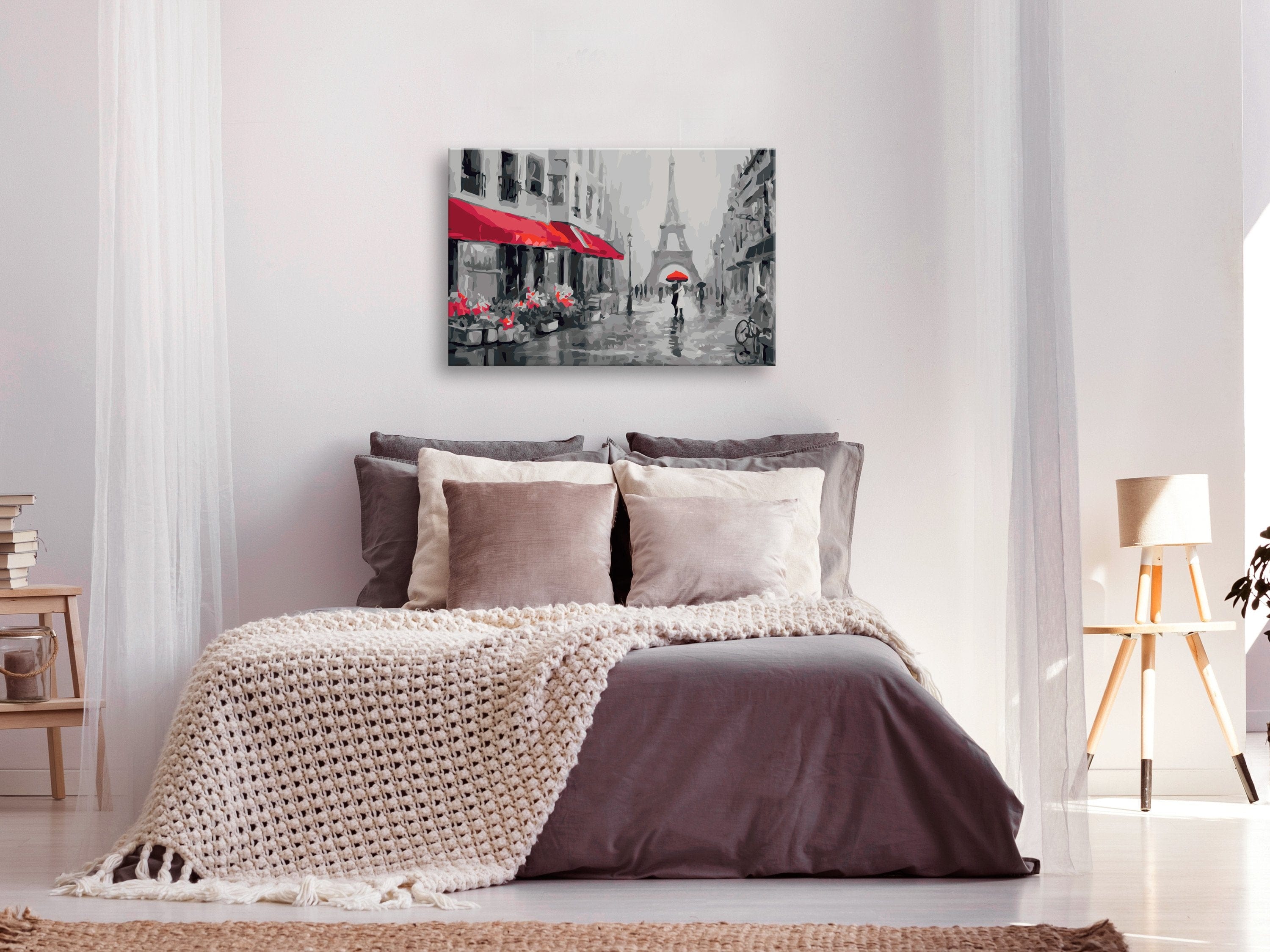 Glezna izkrāso pēc cipariem - Rainy Paris 60x40 cm Artgeist