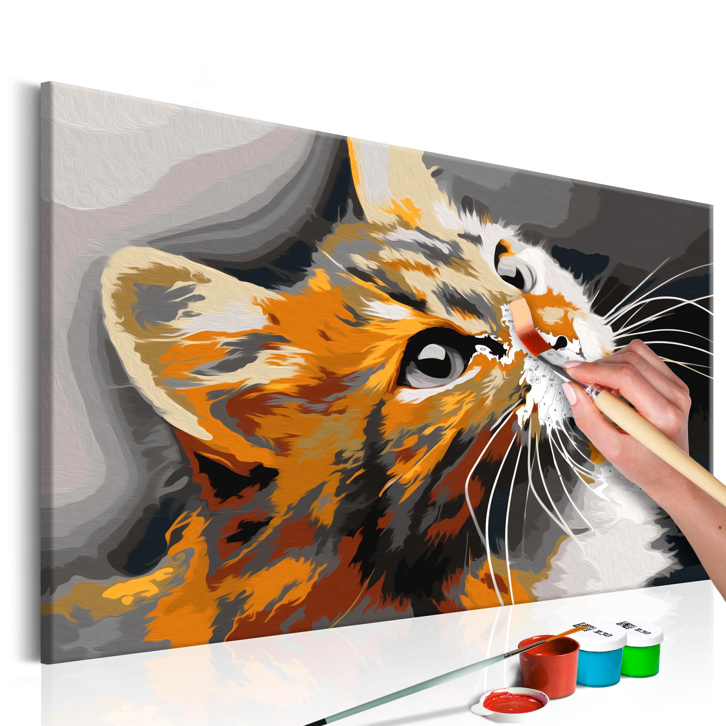 Glezna izkrāso pēc cipariem - Red Cat 60x40 cm Artgeist