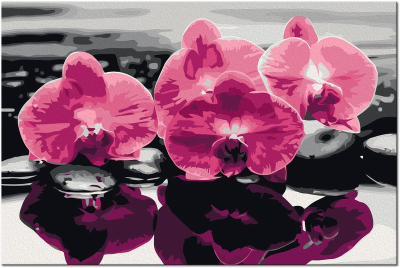 Glezna izkrāso pēc cipariem - Three Orchids 60x40 cm Artgeist