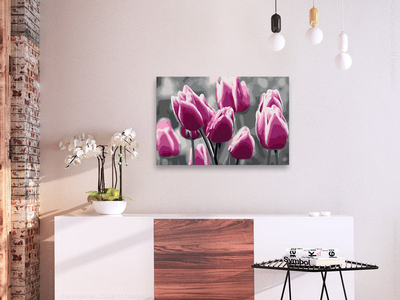 Glezna izkrāso pēc cipariem - Tulip Field 60x40 cm Artgeist
