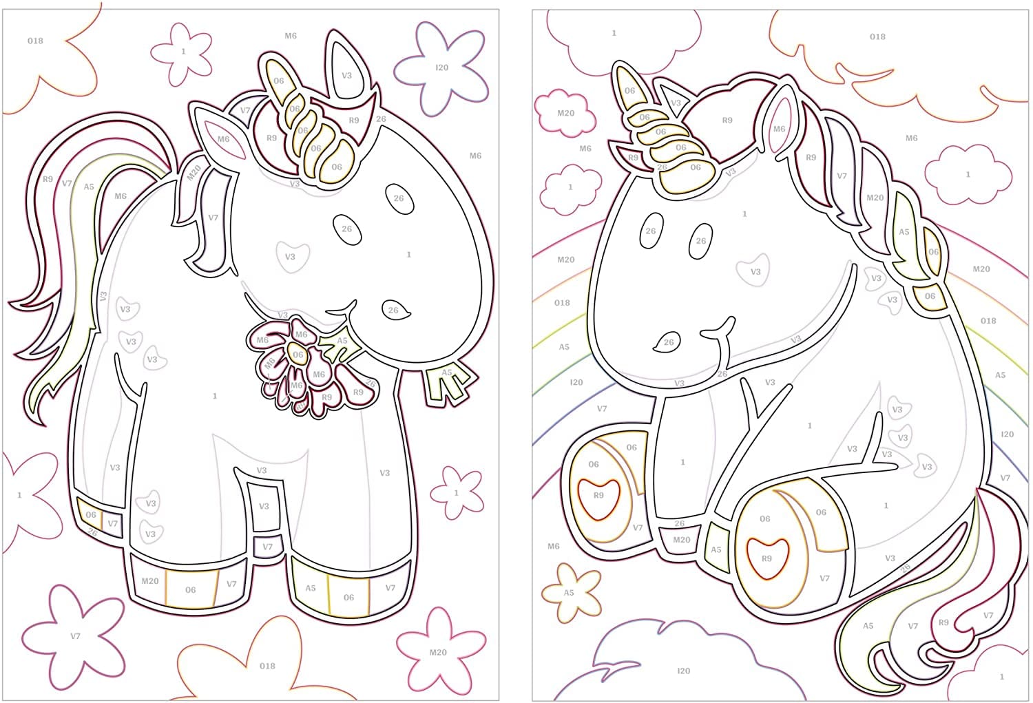 Glezna izkrāso pēc cipariem - Unicorns 33x23 cm Artgeist