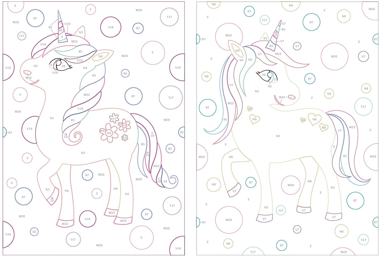Glezna izkrāso pēc cipariem - Unicorns (Pastel Colours) 33x23 cm Artgeist