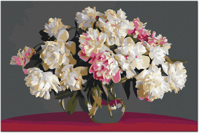 Glezna izkrāso pēc cipariem - White Flowers In A Vase 60x40 cm Artgeist