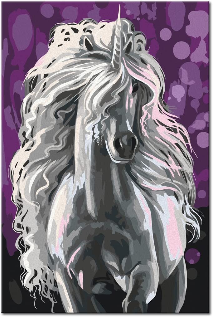 Glezna izkrāso pēc cipariem - White Unicorn 40x60 cm Artgeist