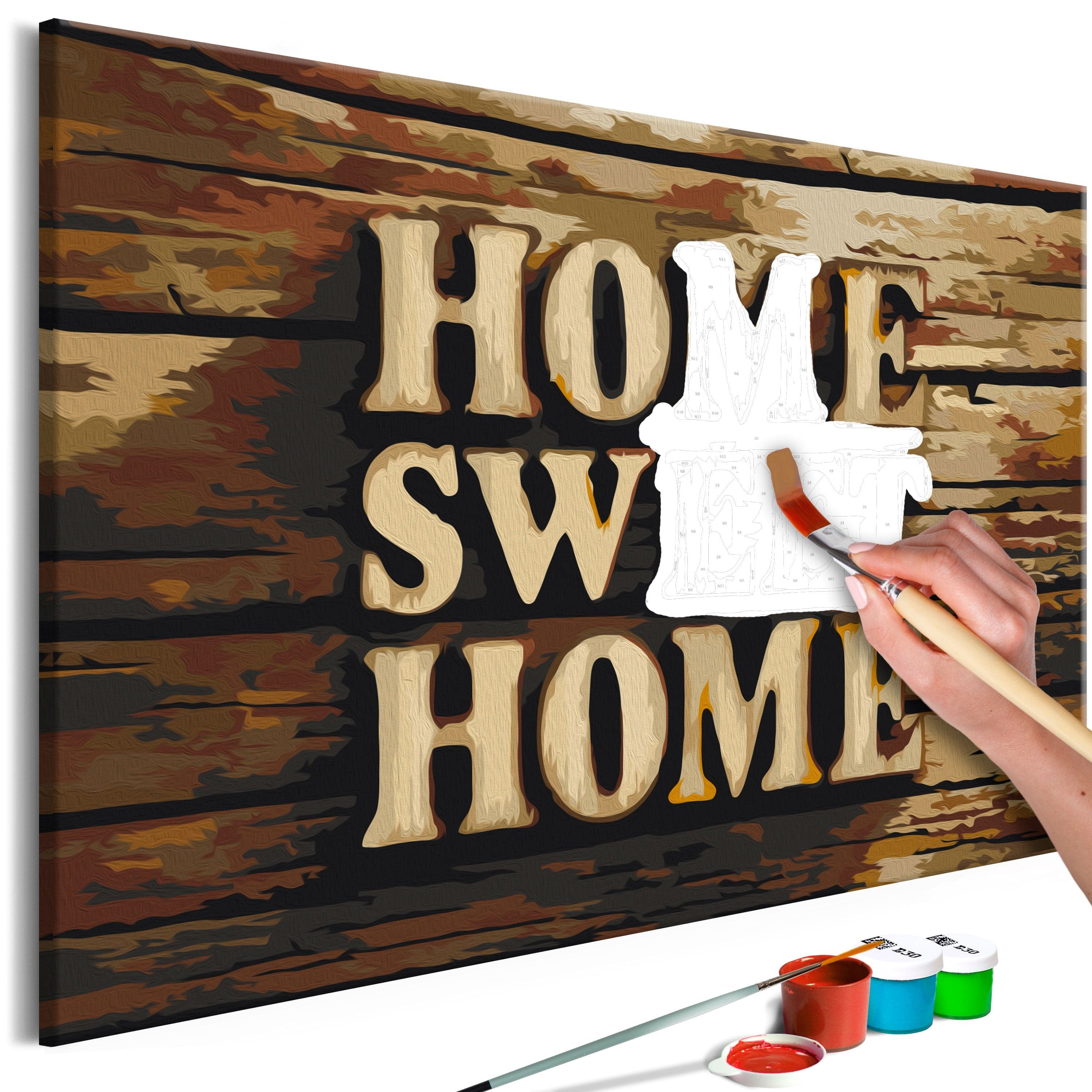 Glezna izkrāso pēc cipariem - Wooden Home 60x40 cm Artgeist
