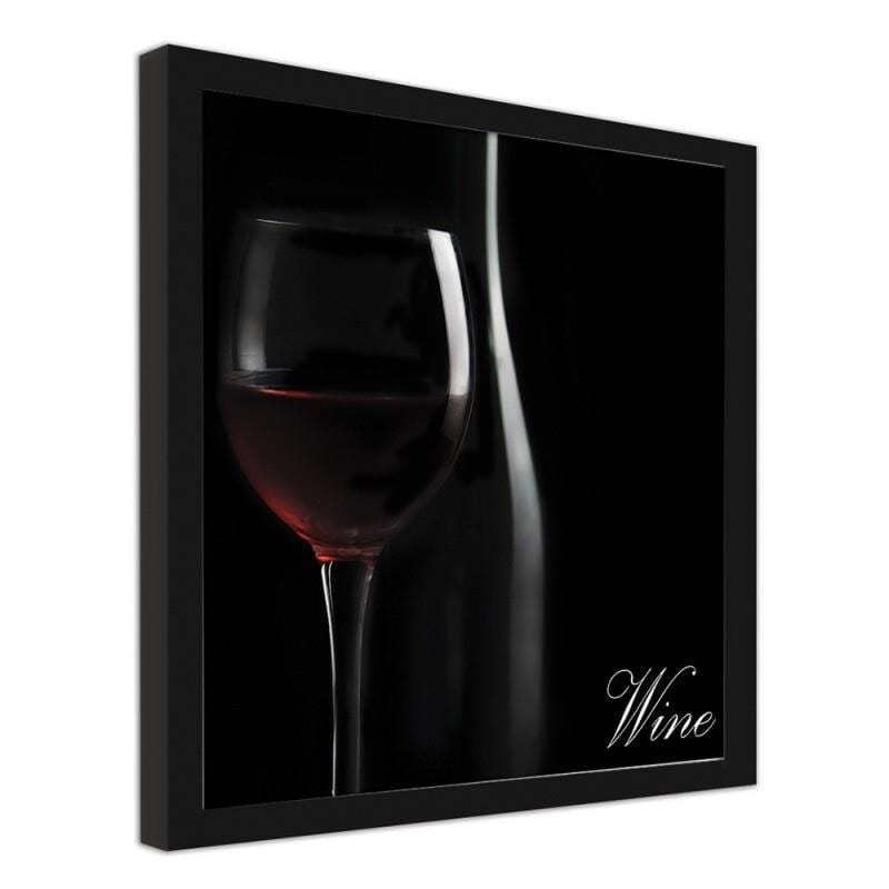 Glezna melnā rāmī - A glass of red wine  Home Trends