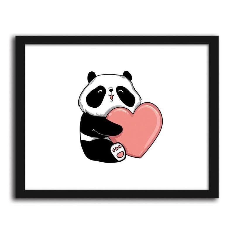 Glezna melnā rāmī - A panda with a heart  Home Trends