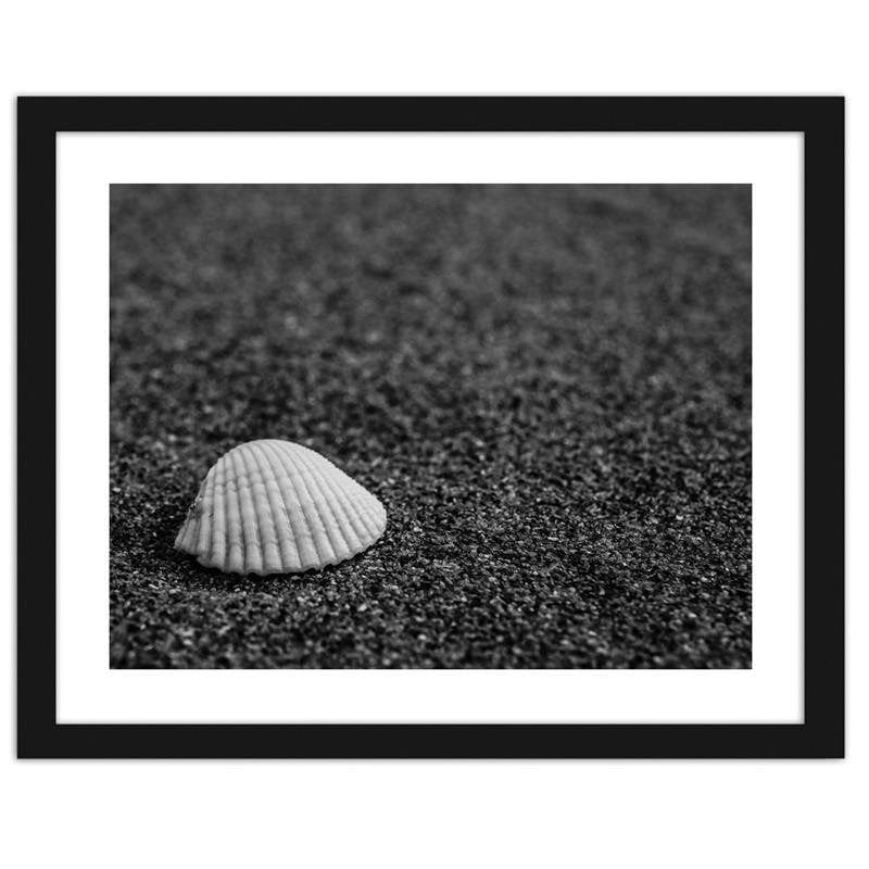 Glezna melnā rāmī - A shell in the sand  Home Trends