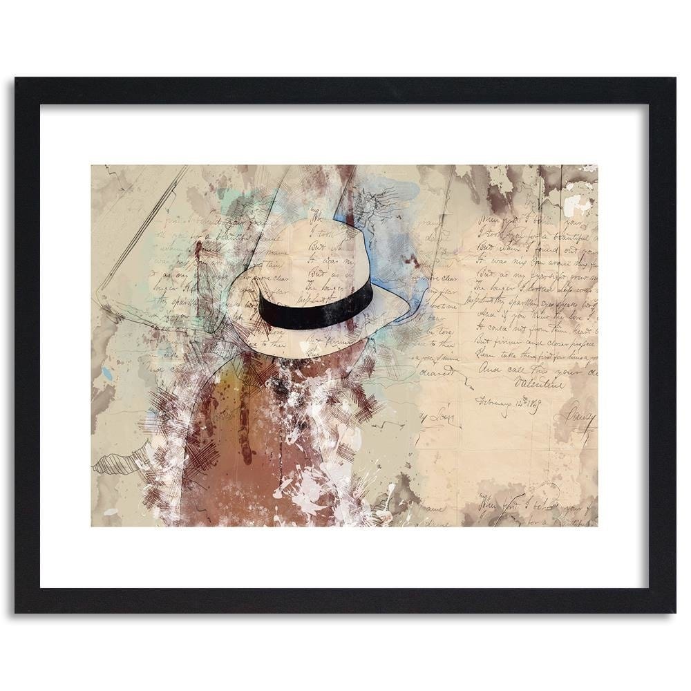 Glezna melnā rāmī - A Woman In A Hat  Home Trends