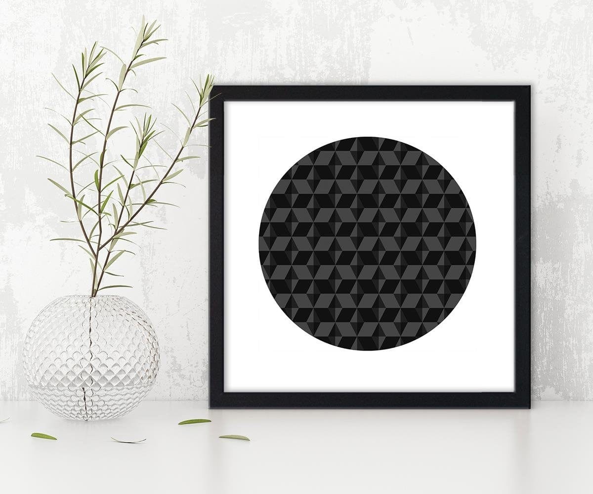 Glezna melnā rāmī - Abstract Circle 2  Home Trends