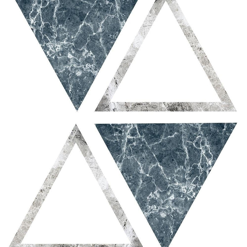 Glezna melnā rāmī - Abstract Marble Triangles  Home Trends