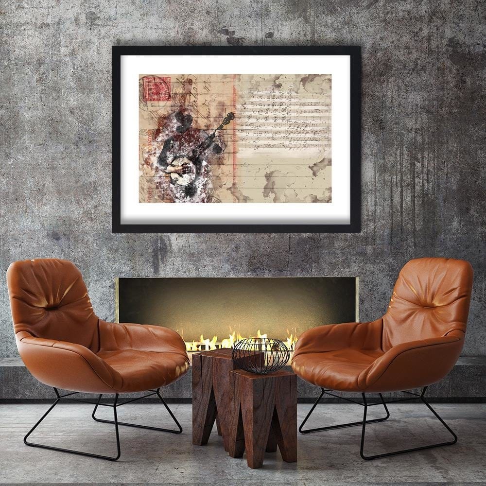 Glezna melnā rāmī - Abstract Musician  Home Trends