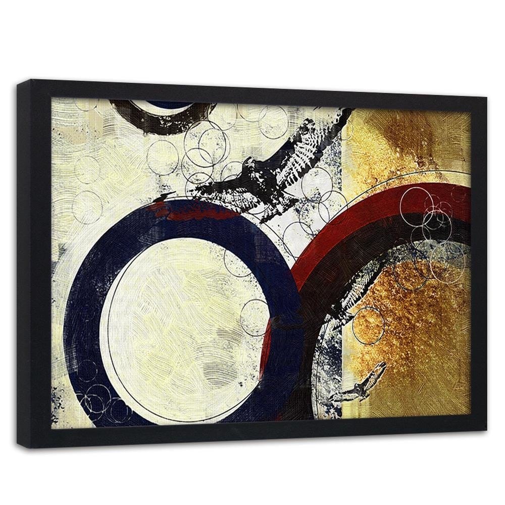 Glezna melnā rāmī - Abstraction Circles  Home Trends