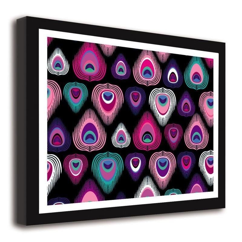 Glezna melnā rāmī - Abstraction peacock eyes  Home Trends