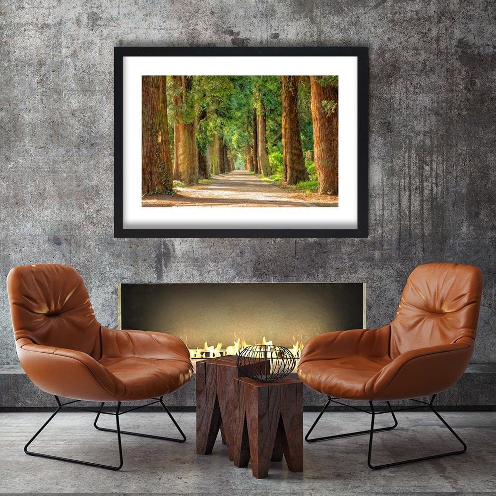 Glezna melnā rāmī - Alley In Park  Home Trends