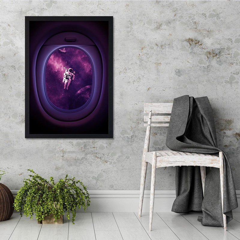 Glezna melnā rāmī - Artwork Image Astronaut Purple  Home Trends