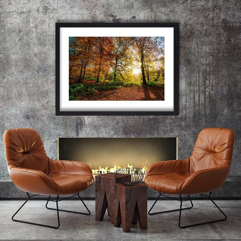 Glezna melnā rāmī - Beautiful Autumn Forest  Home Trends