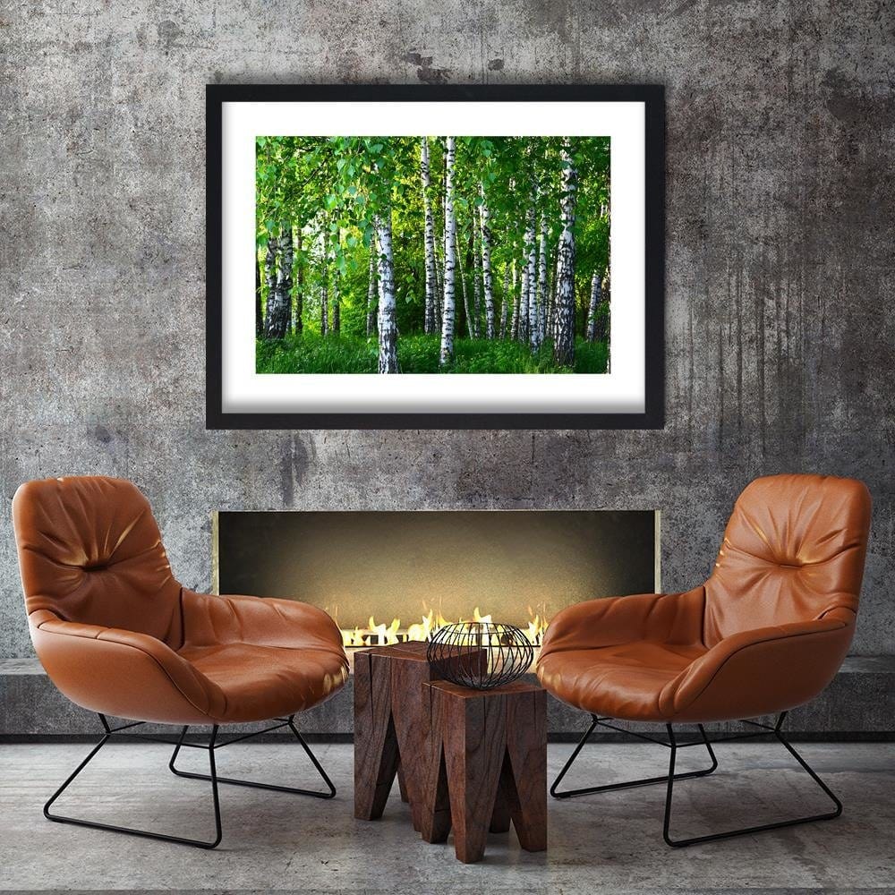 Glezna melnā rāmī - Birch Forest  Home Trends