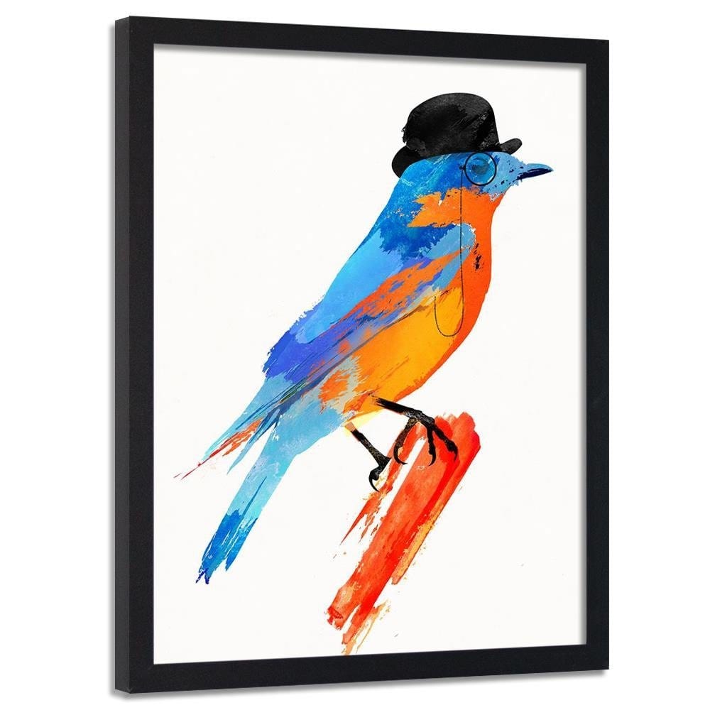 Glezna melnā rāmī - Bird In A Bowler Hat  Home Trends