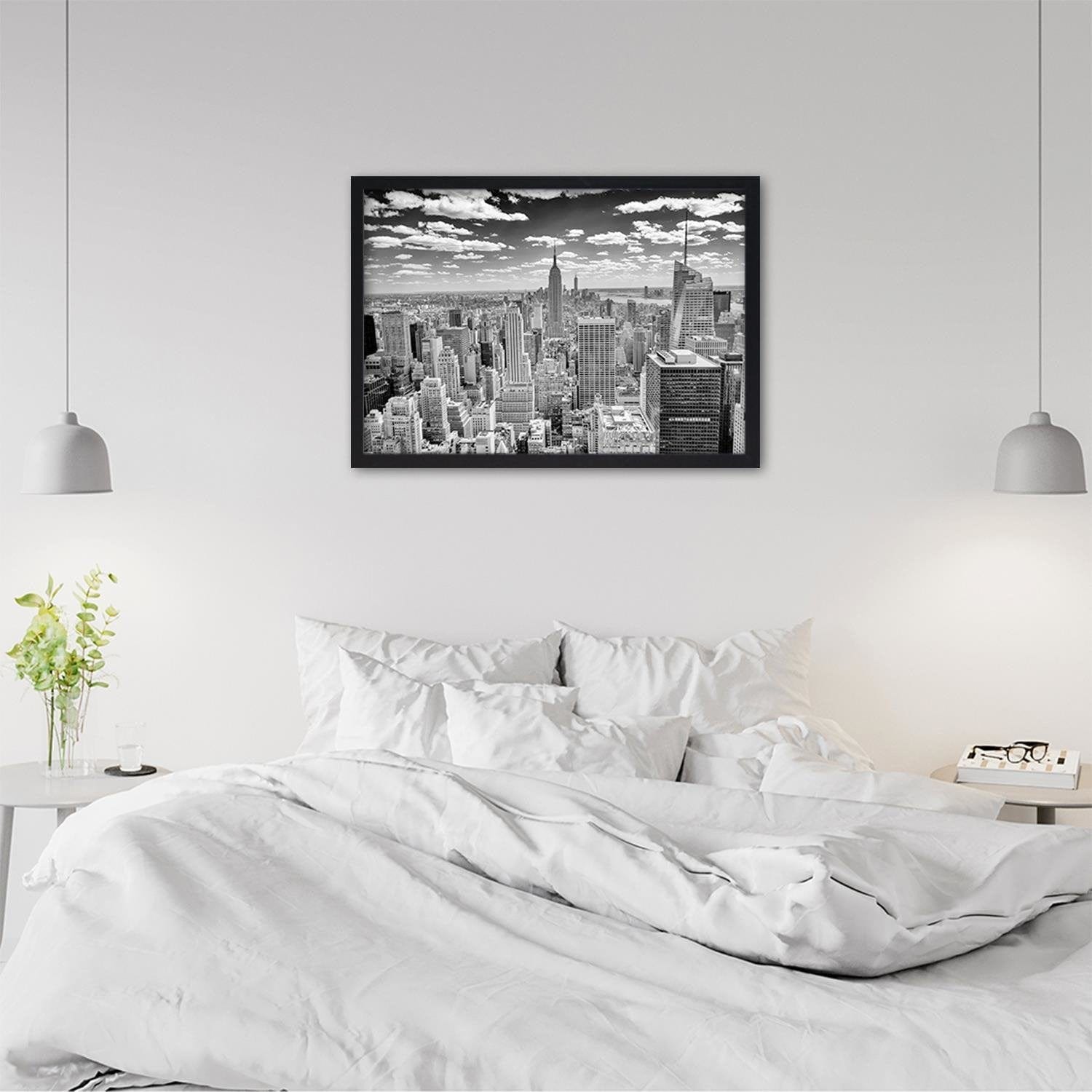 Glezna melnā rāmī - Black And White City  Home Trends