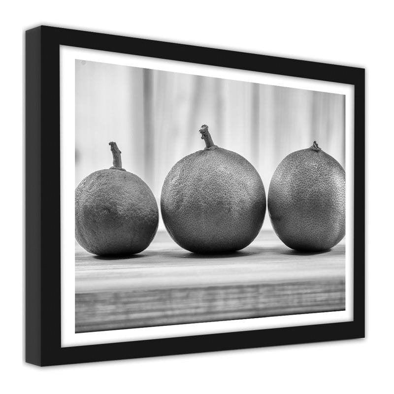 Glezna melnā rāmī - Black and white lemons  Home Trends