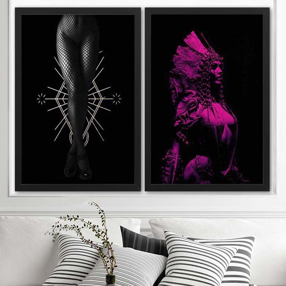 Glezna melnā rāmī - Black Stockings  Home Trends