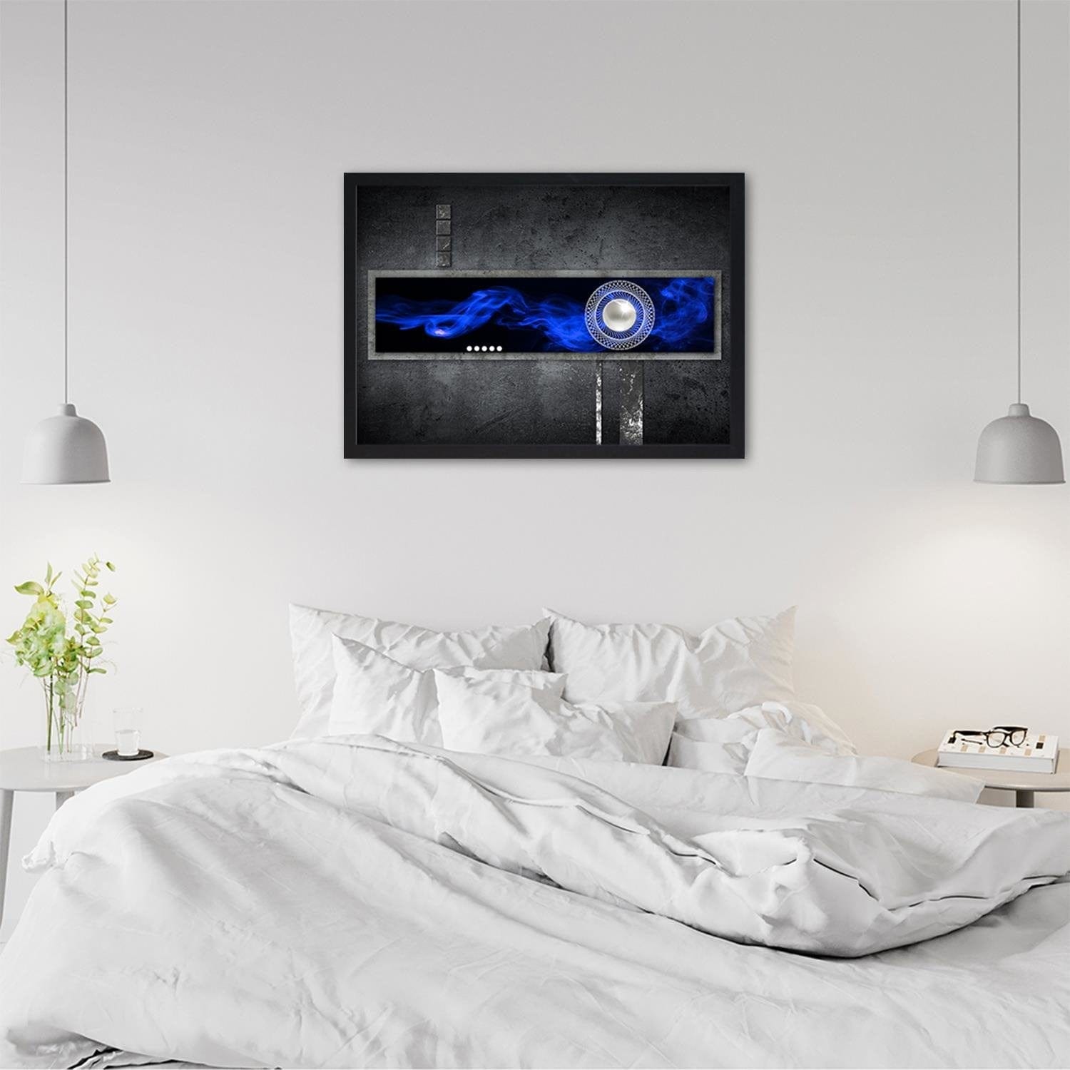 Glezna melnā rāmī - Blue Abstraction  Home Trends