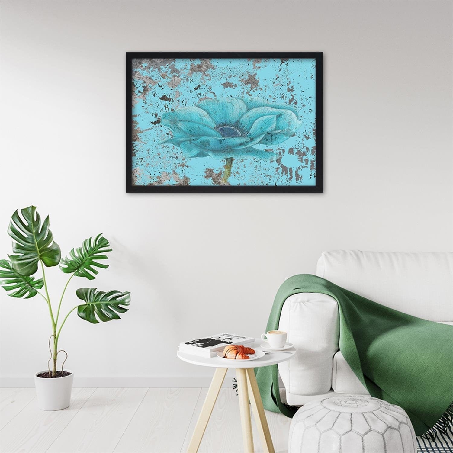 Glezna melnā rāmī - Blue Orchid  Home Trends
