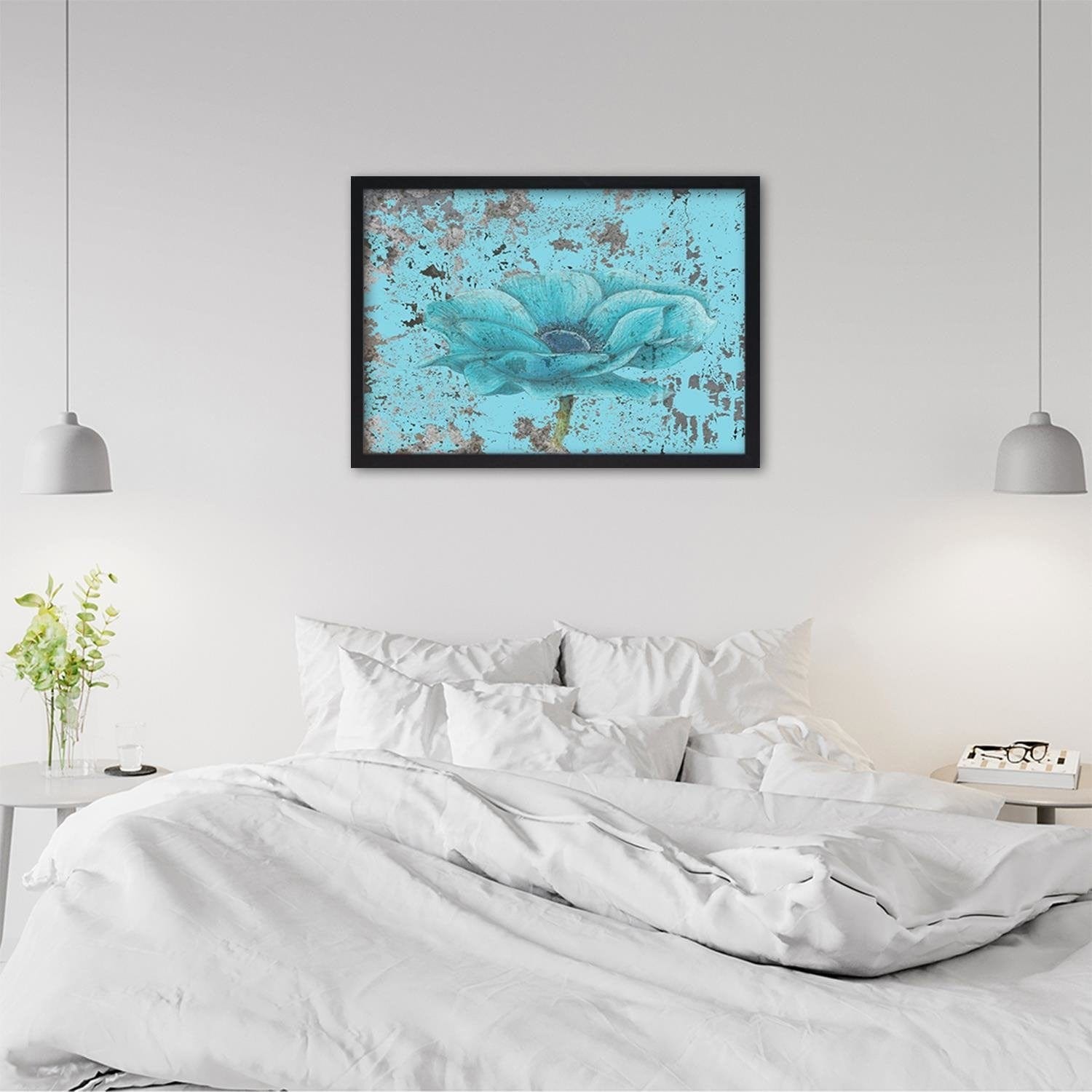 Glezna melnā rāmī - Blue Orchid  Home Trends