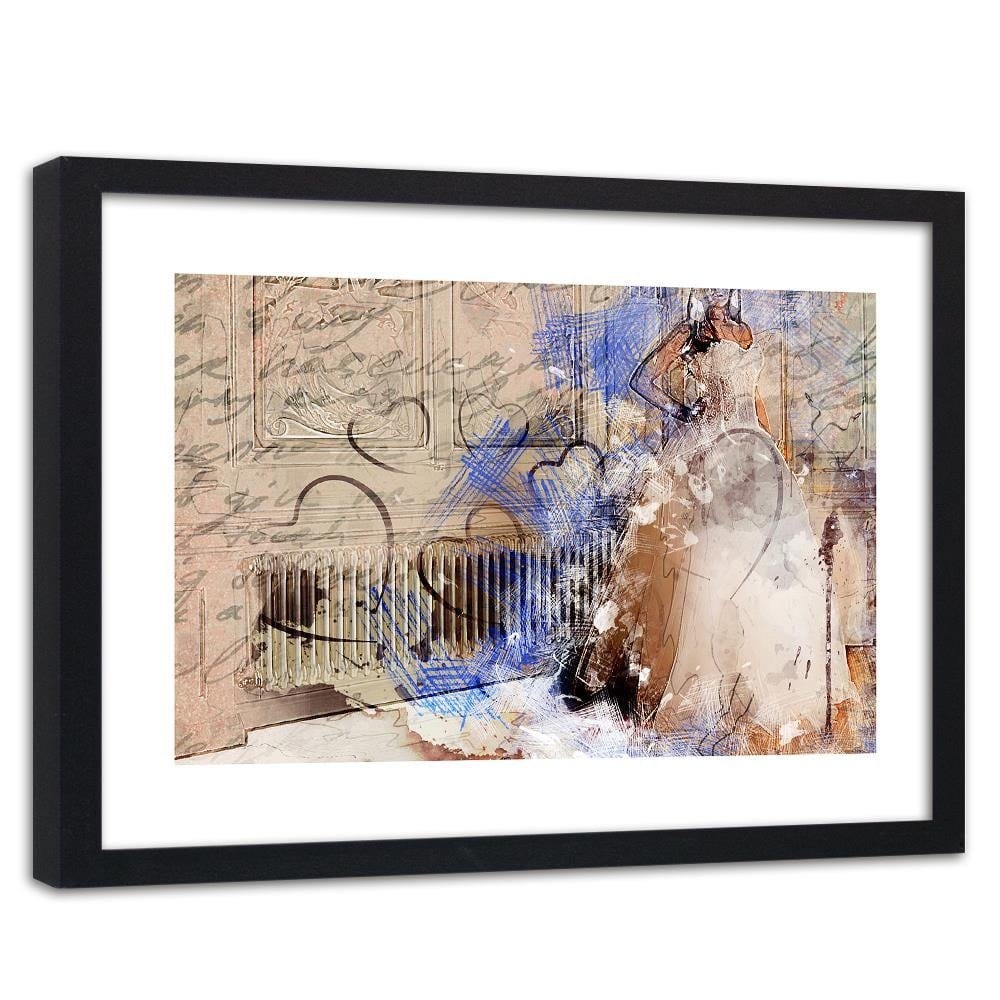 Glezna melnā rāmī - Bride Abstraction  Home Trends