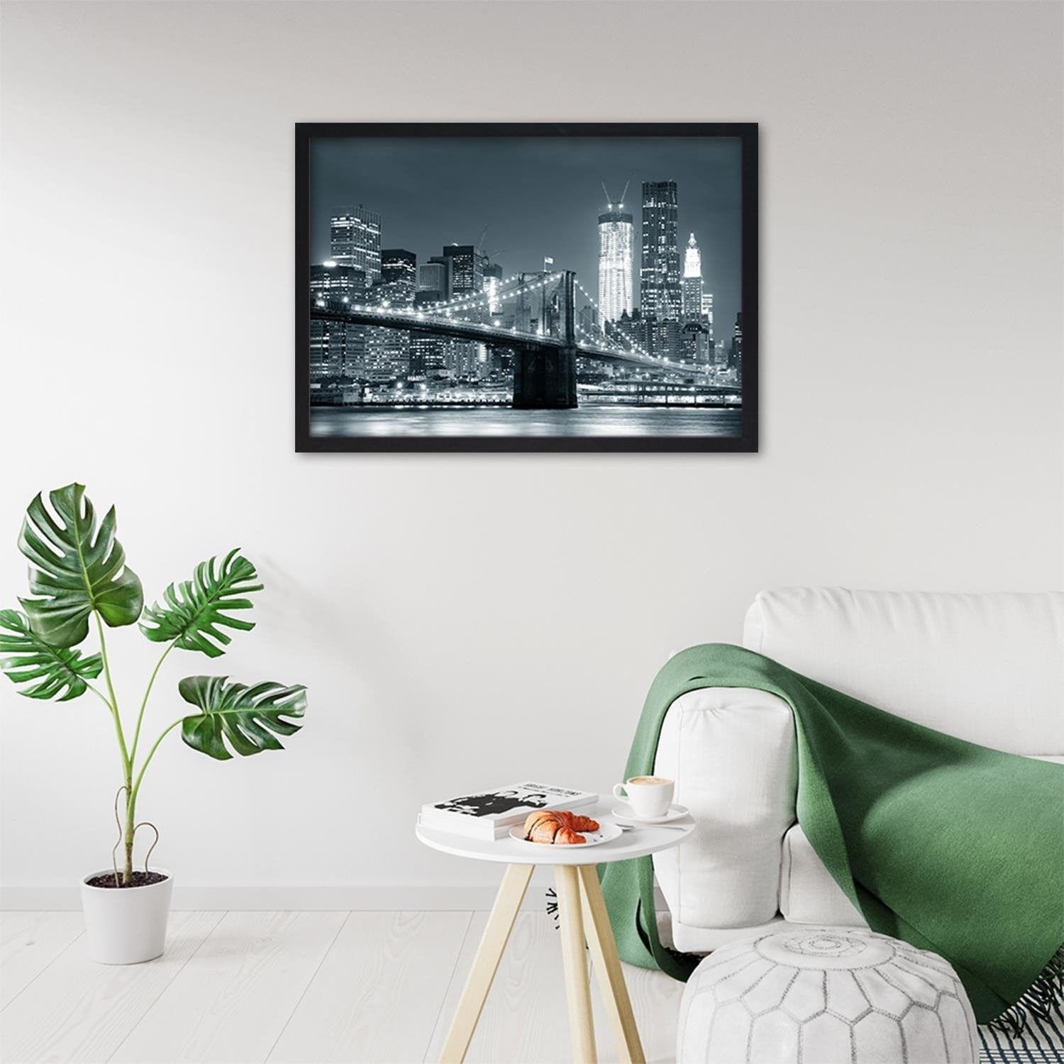 Glezna melnā rāmī - Bridge And The City  Home Trends