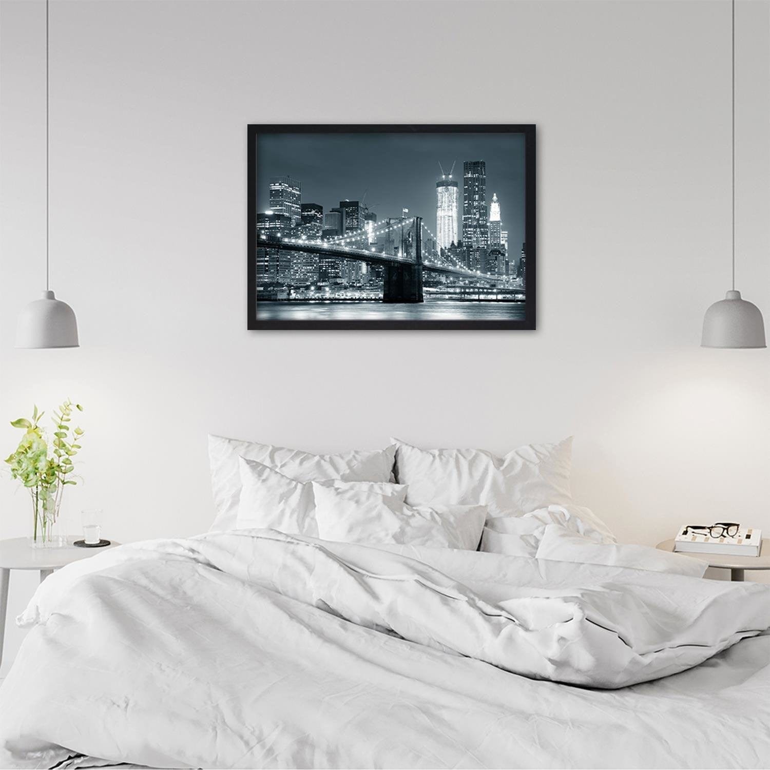 Glezna melnā rāmī - Bridge And The City  Home Trends