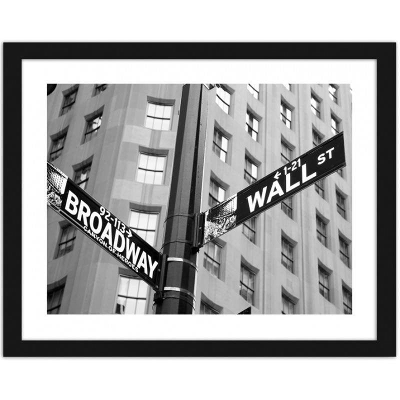 Glezna melnā rāmī - Broadway & Wall Street  Home Trends