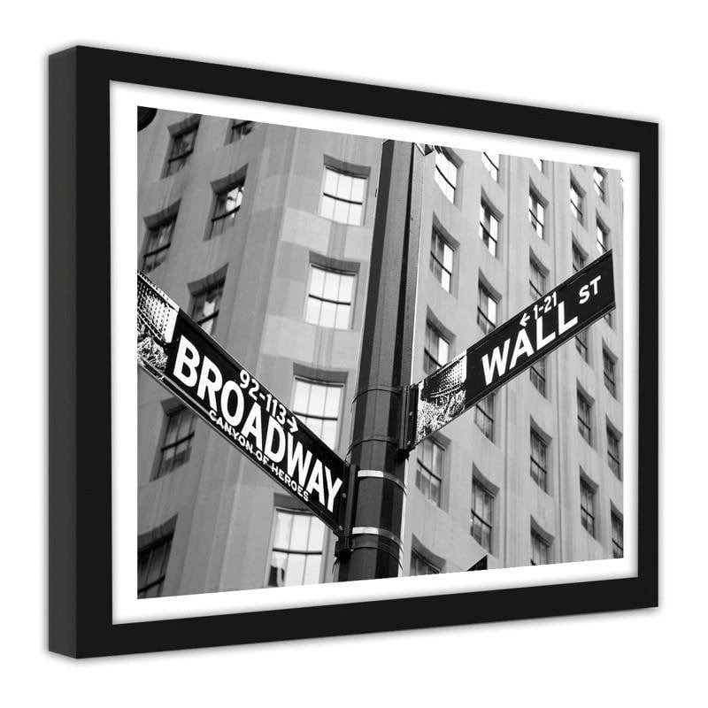 Glezna melnā rāmī - Broadway & Wall Street  Home Trends