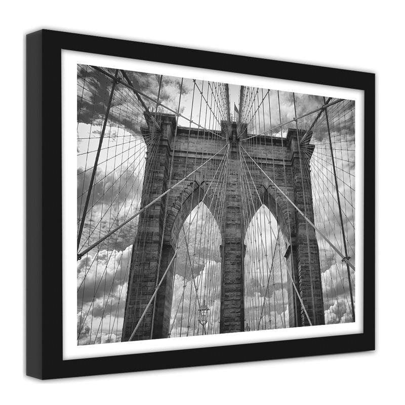 Glezna melnā rāmī - Brooklyn Bridge  Home Trends