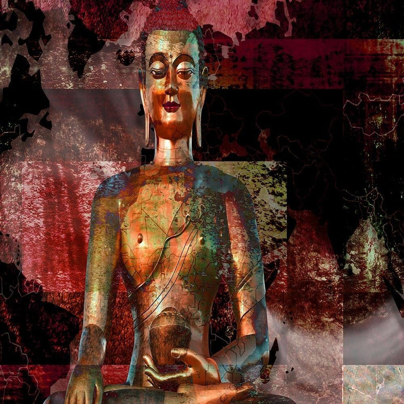 Glezna melnā rāmī - Buddha And Abstract Background  Home Trends