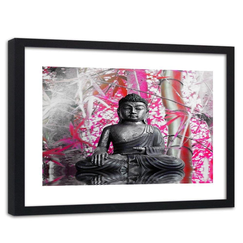 Glezna melnā rāmī - Buddha And Bamboo  Home Trends