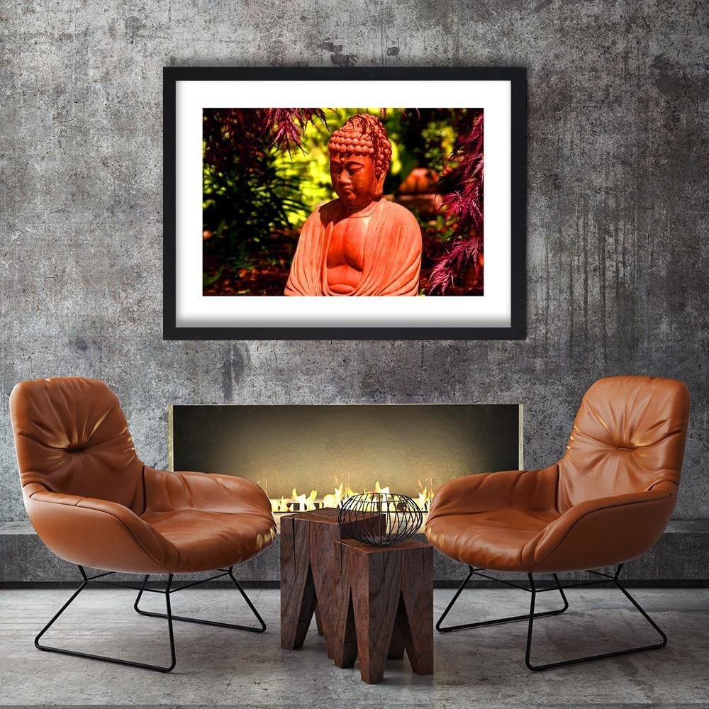 Glezna melnā rāmī - Buddha Between The Trees  Home Trends