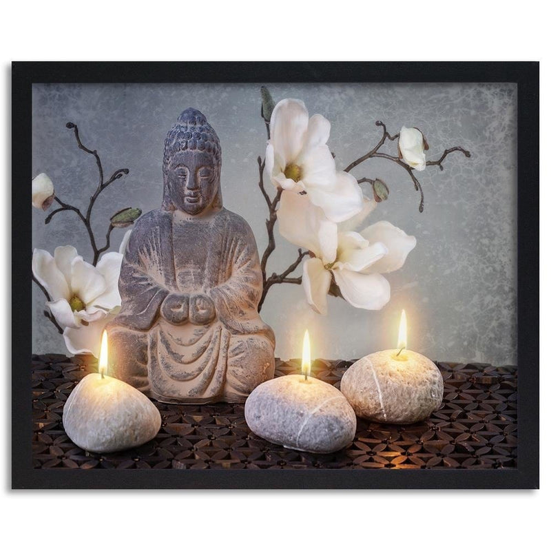 Glezna melnā rāmī - Buddha Candles  Home Trends