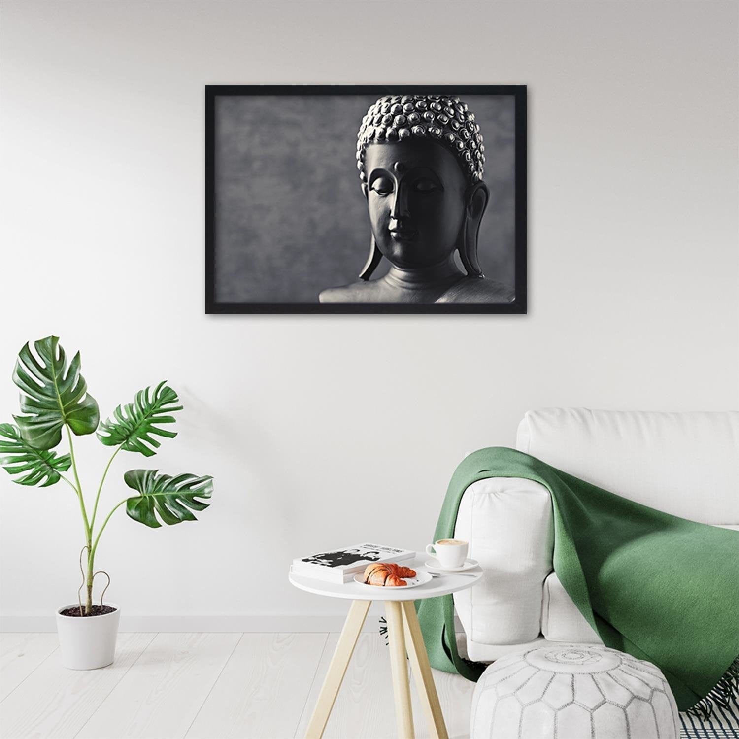 Glezna melnā rāmī - Buddha Statue  Home Trends