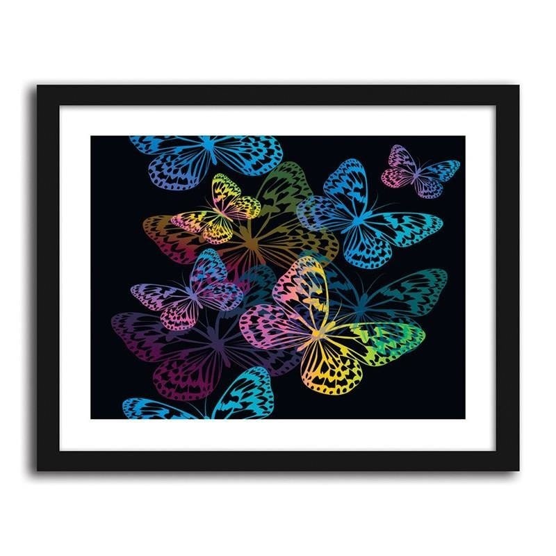Glezna melnā rāmī - Butterflies  Home Trends