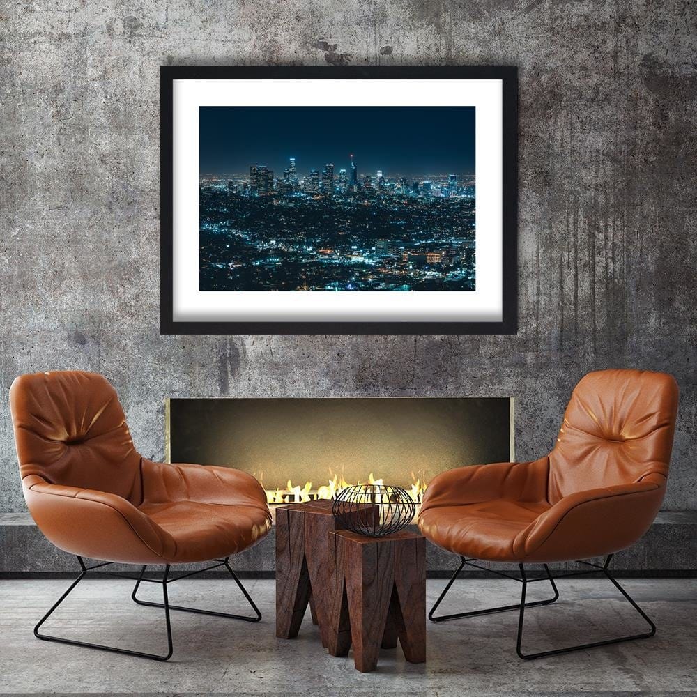 Glezna melnā rāmī - City At Night  Home Trends