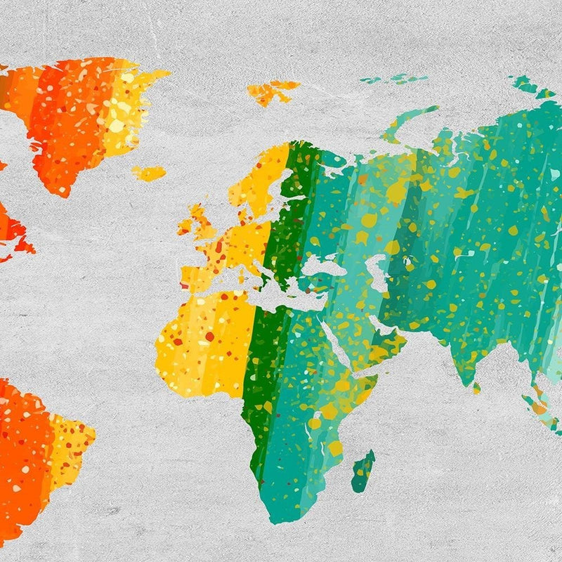 Glezna melnā rāmī - Colorful World Map  Home Trends