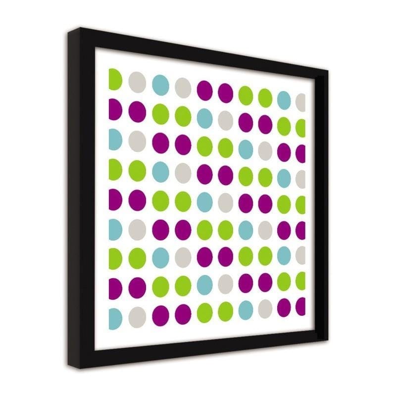 Glezna melnā rāmī - Colourful dots  Home Trends