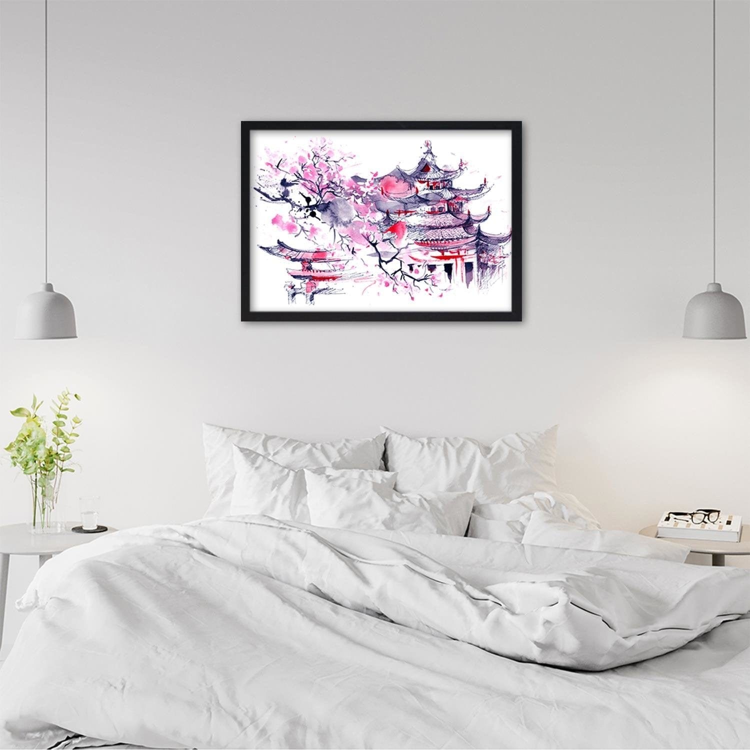 Glezna melnā rāmī - Colourful Japan Art  Home Trends