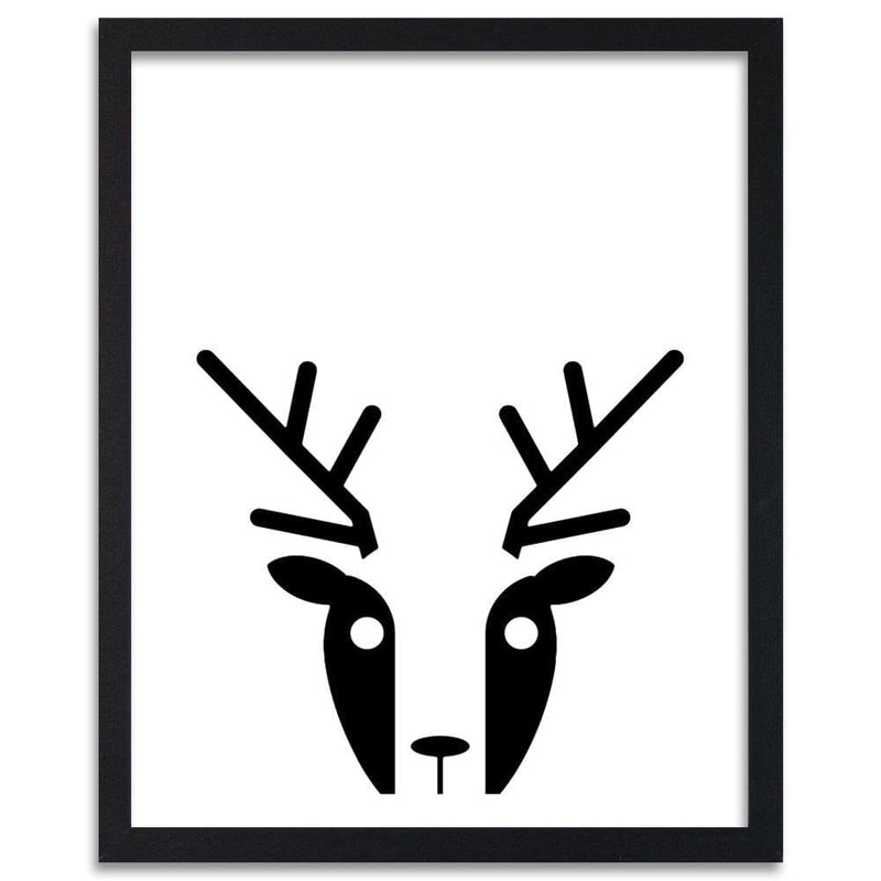 Glezna melnā rāmī - Contrast Deer  Home Trends